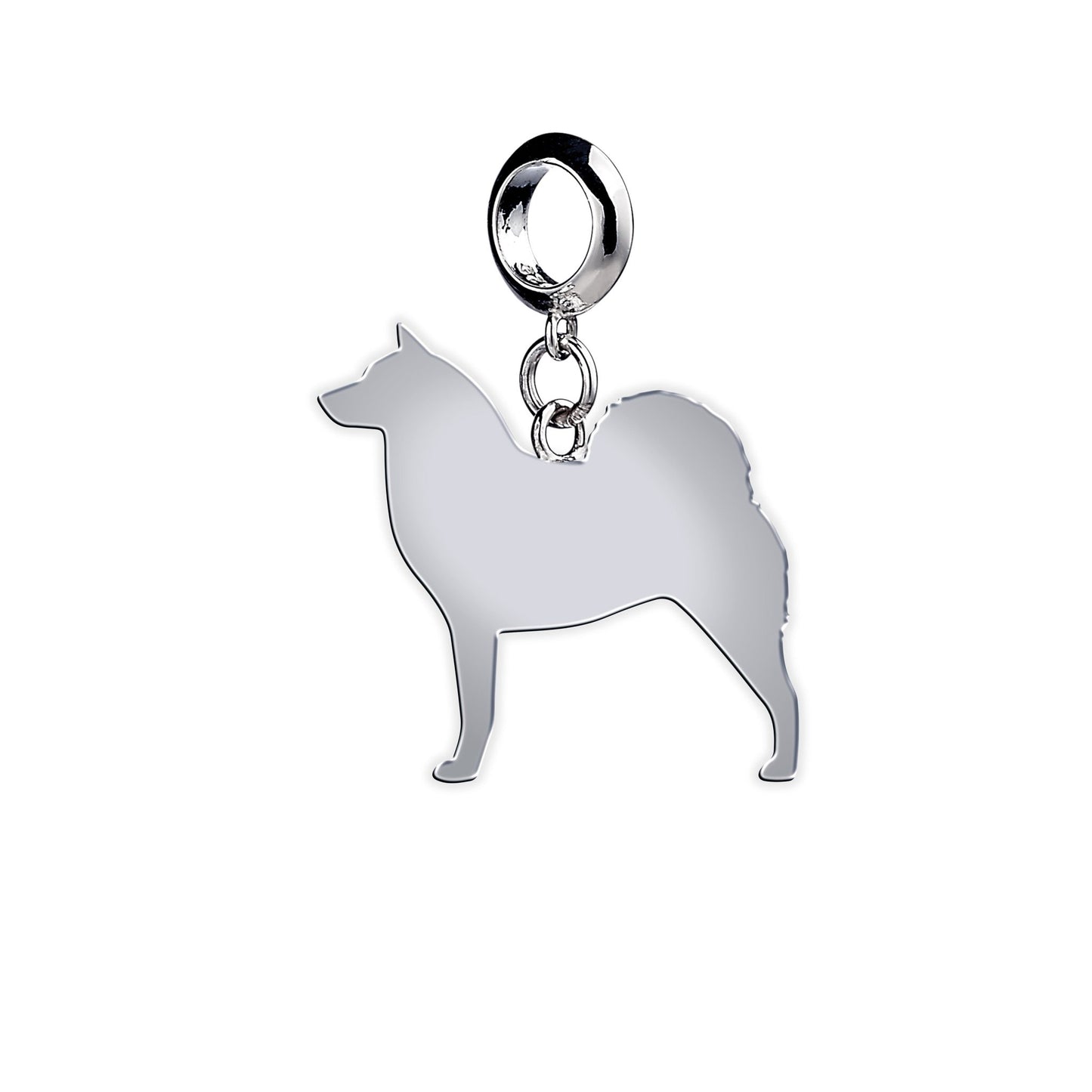 Finnish Spitz Silhouette Silver Charm - MYLEE London