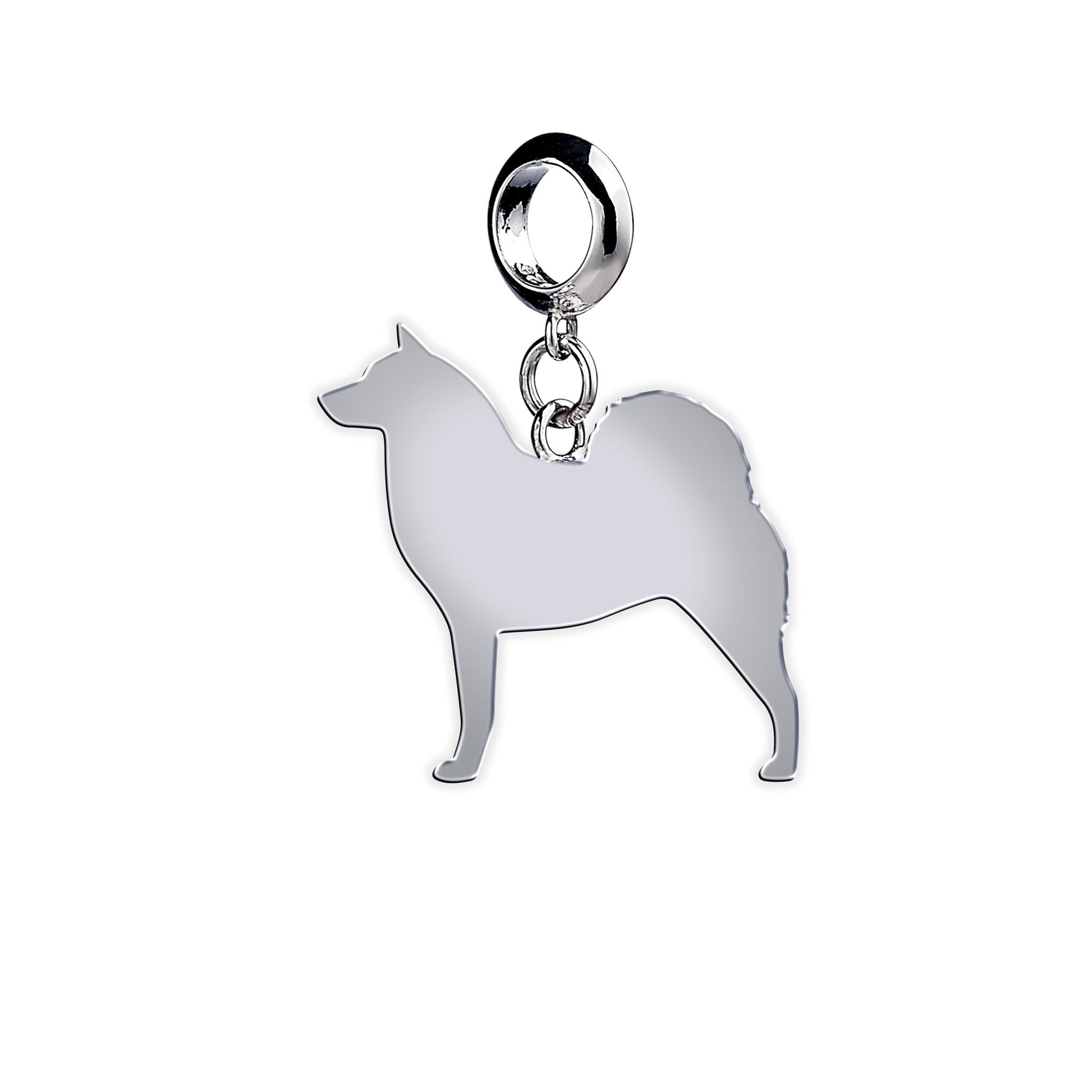 Finnish Spitz Silhouette Silver Charm - MYLEE London