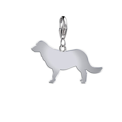 Flat - Coated Retriever Silhouette Silver Charm - MYLEE London