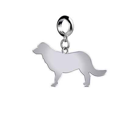 Flat - Coated Retriever Silhouette Silver Charm - MYLEE London