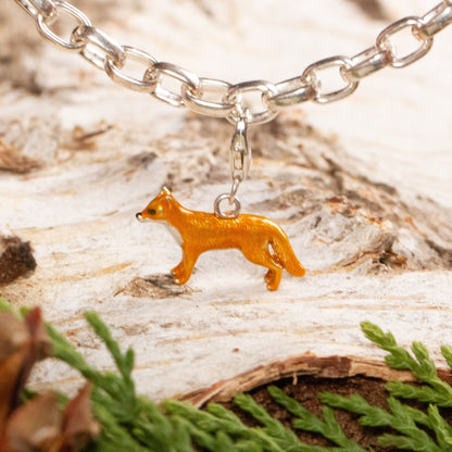 Fox Charm - Enamelled Sterling Silver - MYLEE London