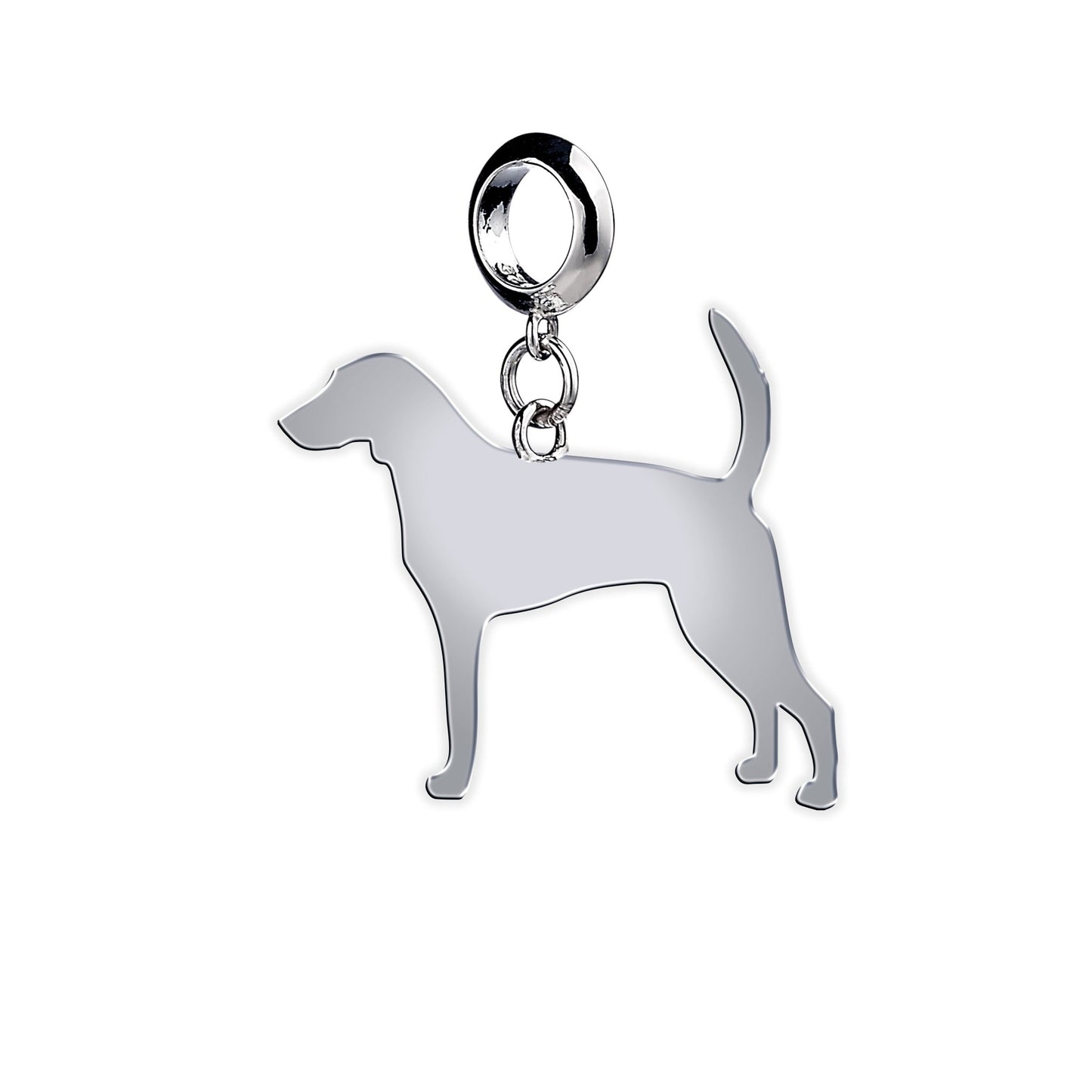 Foxhound Silhouette Silver Charm - MYLEE London