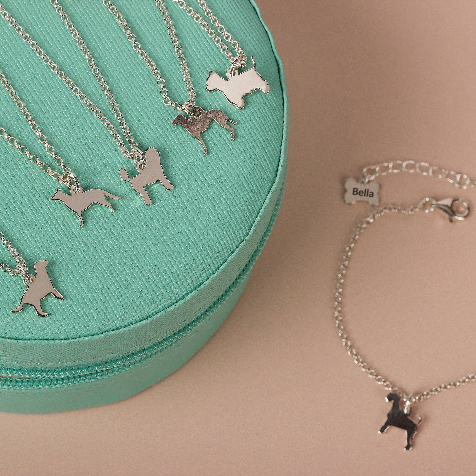 French Bulldog Silhouette Chain Bracelet - Personalised - Sterling Silver - MYLEE London