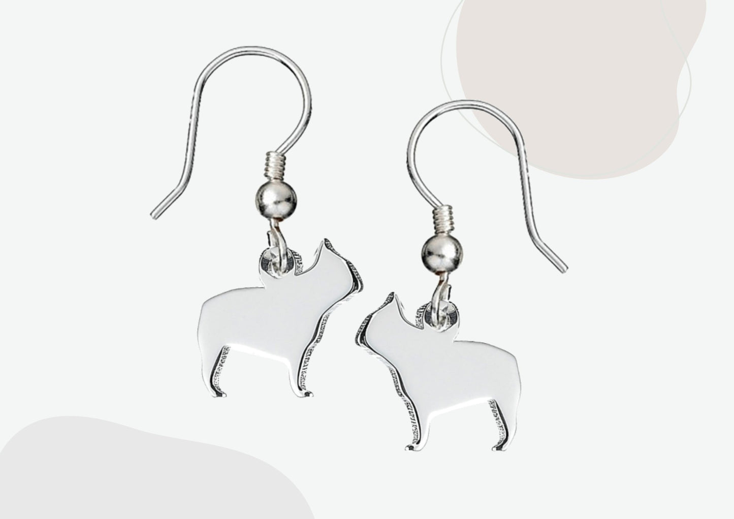 French Bulldog Silhouette Silver Earrings - MYLEE London