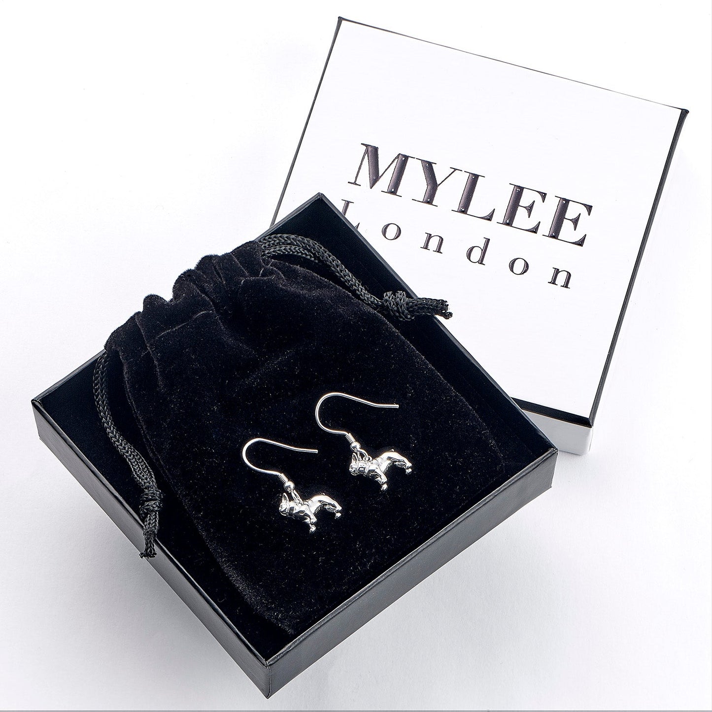 French Bulldog Silver Earrings - MYLEE London