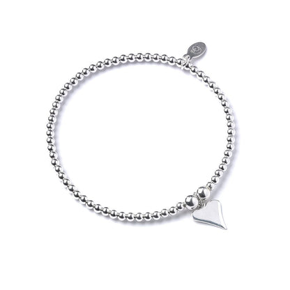 Funky Heart on Silver Ball Bead Bracelet - MYLEE London