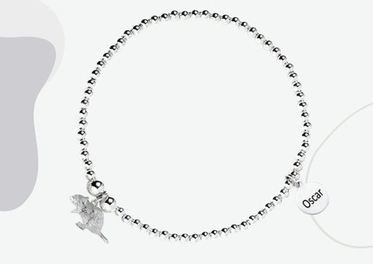 Gerbil Silver Ball Bead Bracelet - Personalised - MYLEE London