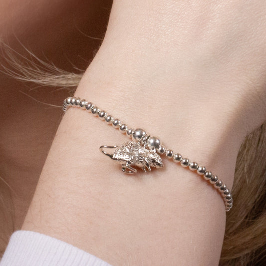 Gerbil Silver Ball Bead Bracelet - Personalised - MYLEE London