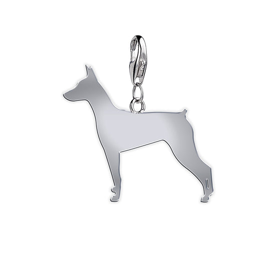 German Pinscher Silhouette Silver Charm - MYLEE London