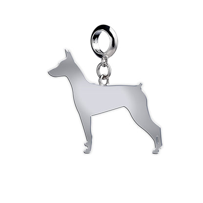 German Pinscher Silhouette Silver Charm - MYLEE London