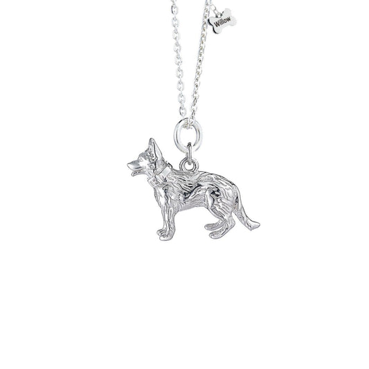German Shepherd Silver Necklace - Personalised - MYLEE London