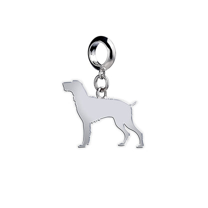 German Wirehaired Pointer Silhouette Silver Charm - MYLEE London