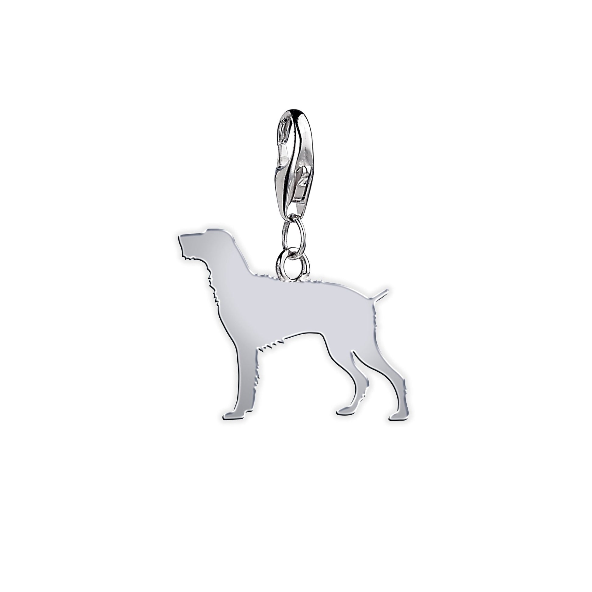 German Wirehaired Pointer Silhouette Silver Charm - MYLEE London