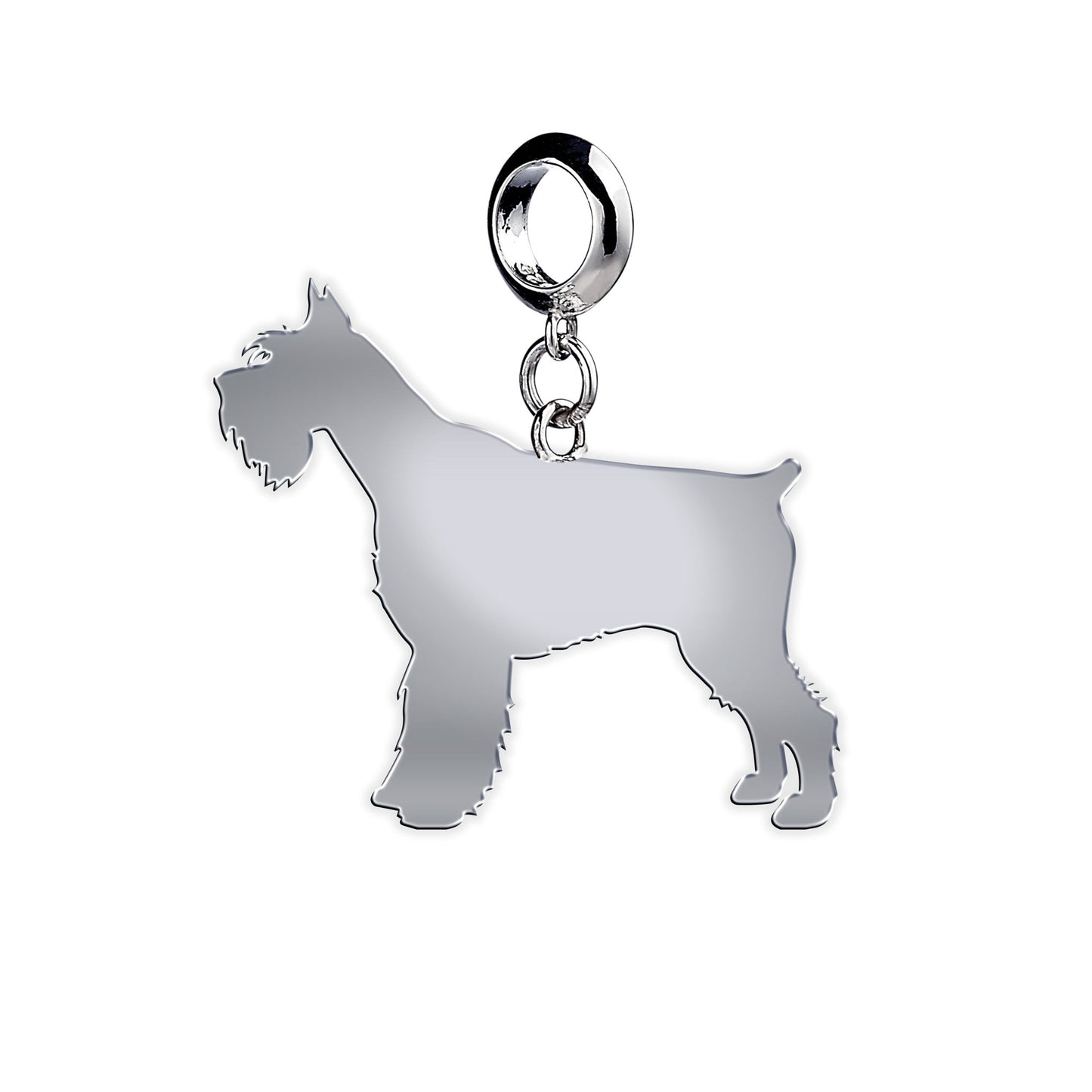 Giant Schnauzer Silhouette Silver Charm - MYLEE London