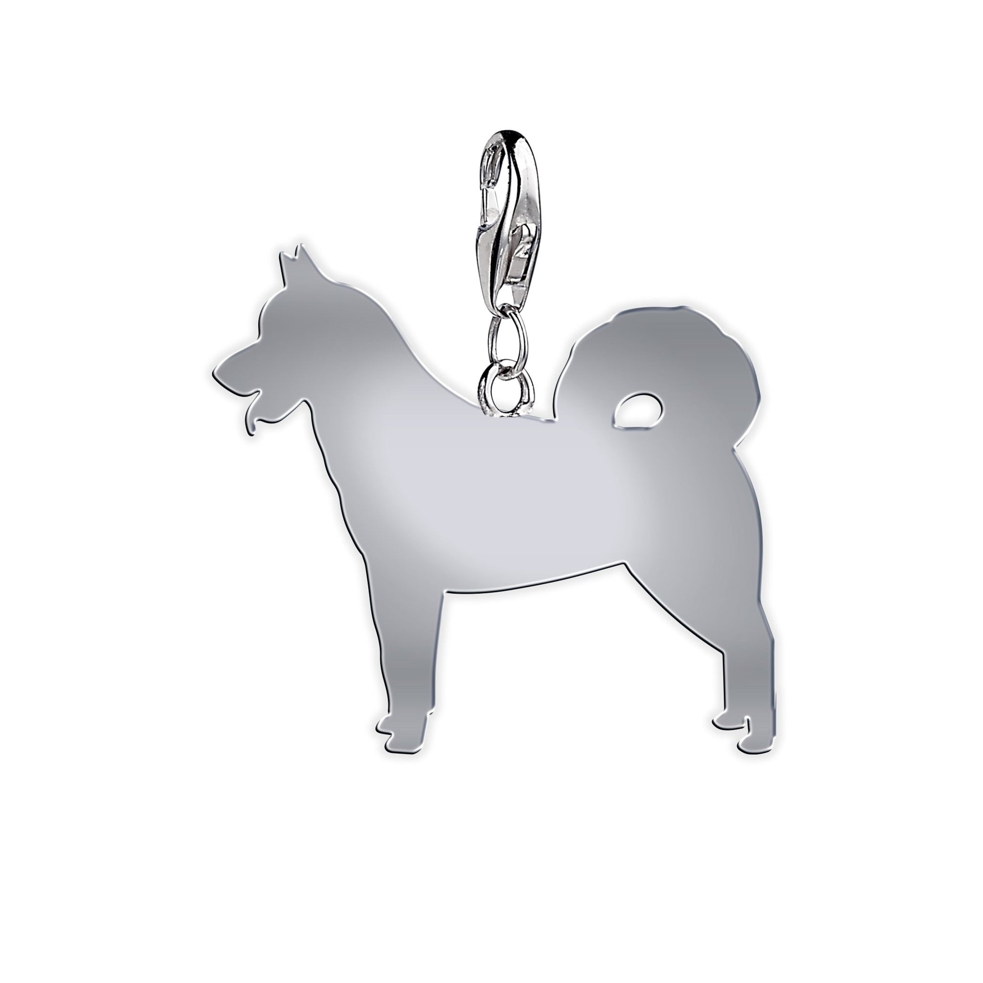 Greenland Dog Silhouette Silver Charm - MYLEE London