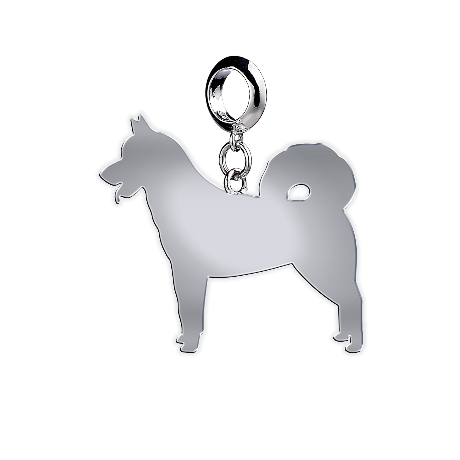 Greenland Dog Silhouette Silver Charm - MYLEE London