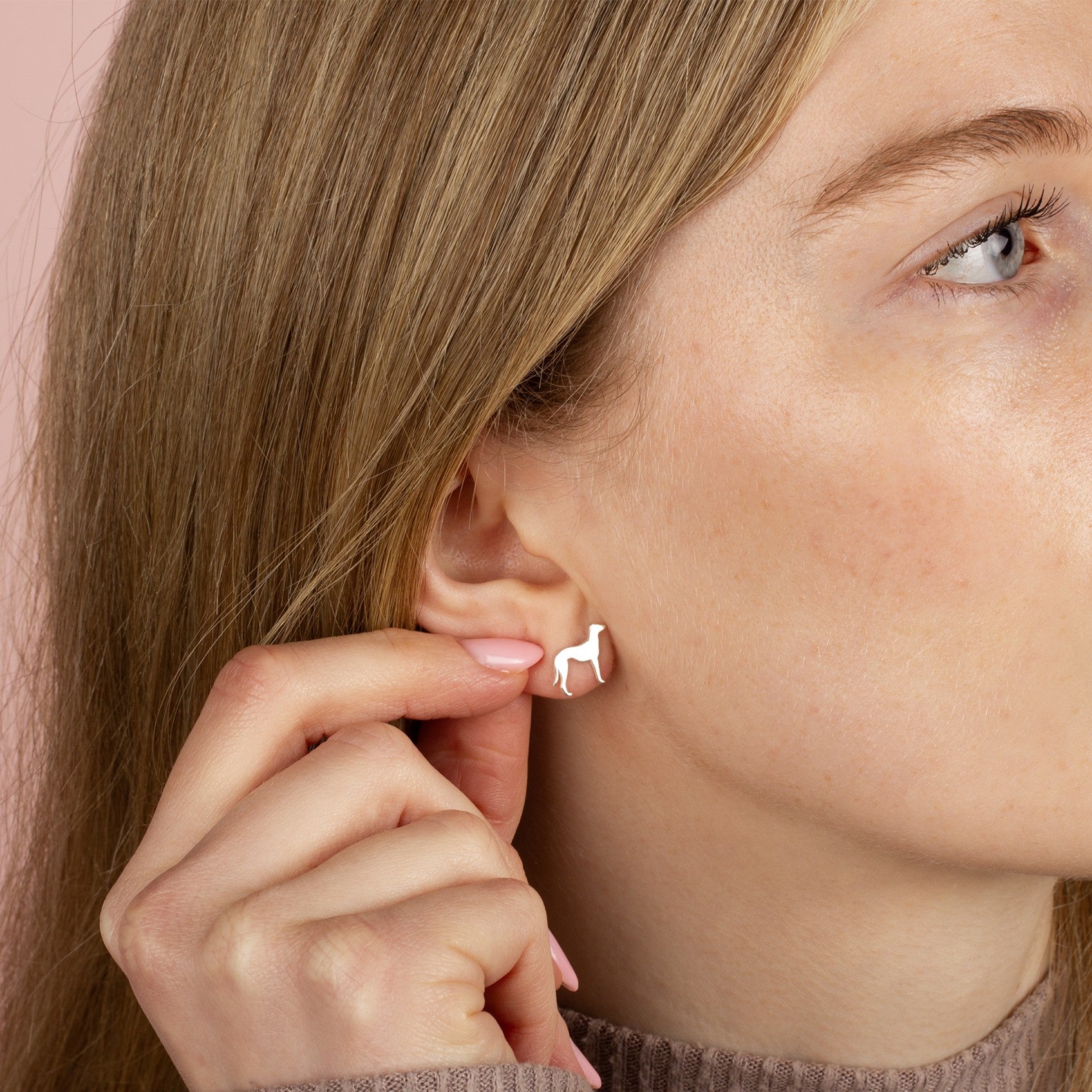 Greyhound Silver Stud Earrings - MYLEE London