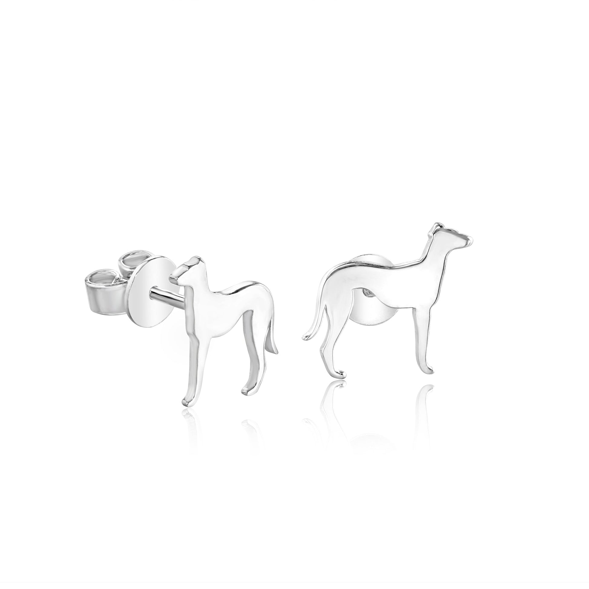 Greyhound Silver Stud Earrings - MYLEE London