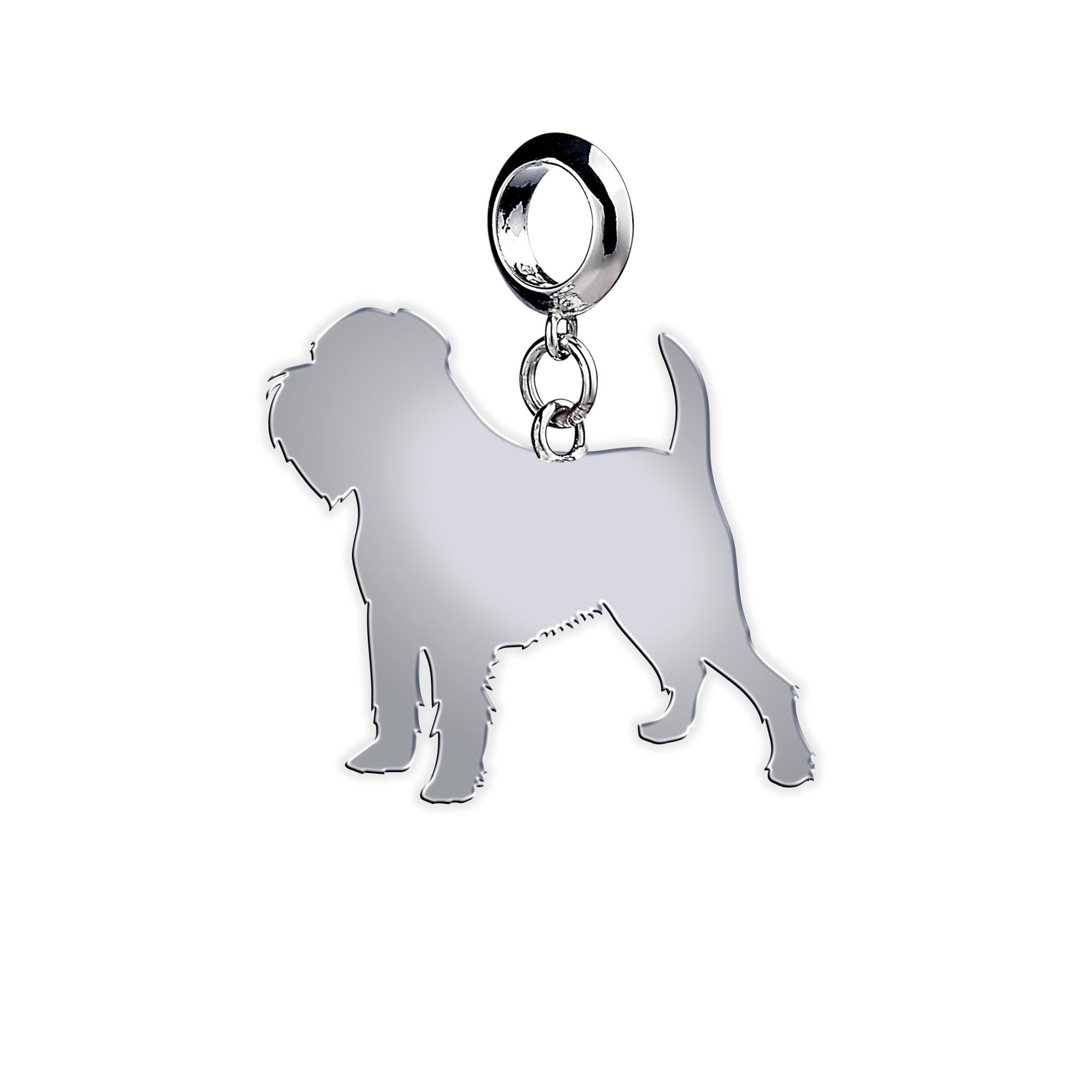 Griffon Bruxellois Silhouette Silver Charm - MYLEE London