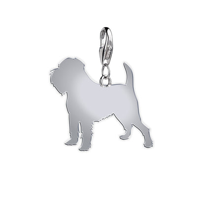 Griffon Bruxellois Silhouette Silver Charm - MYLEE London