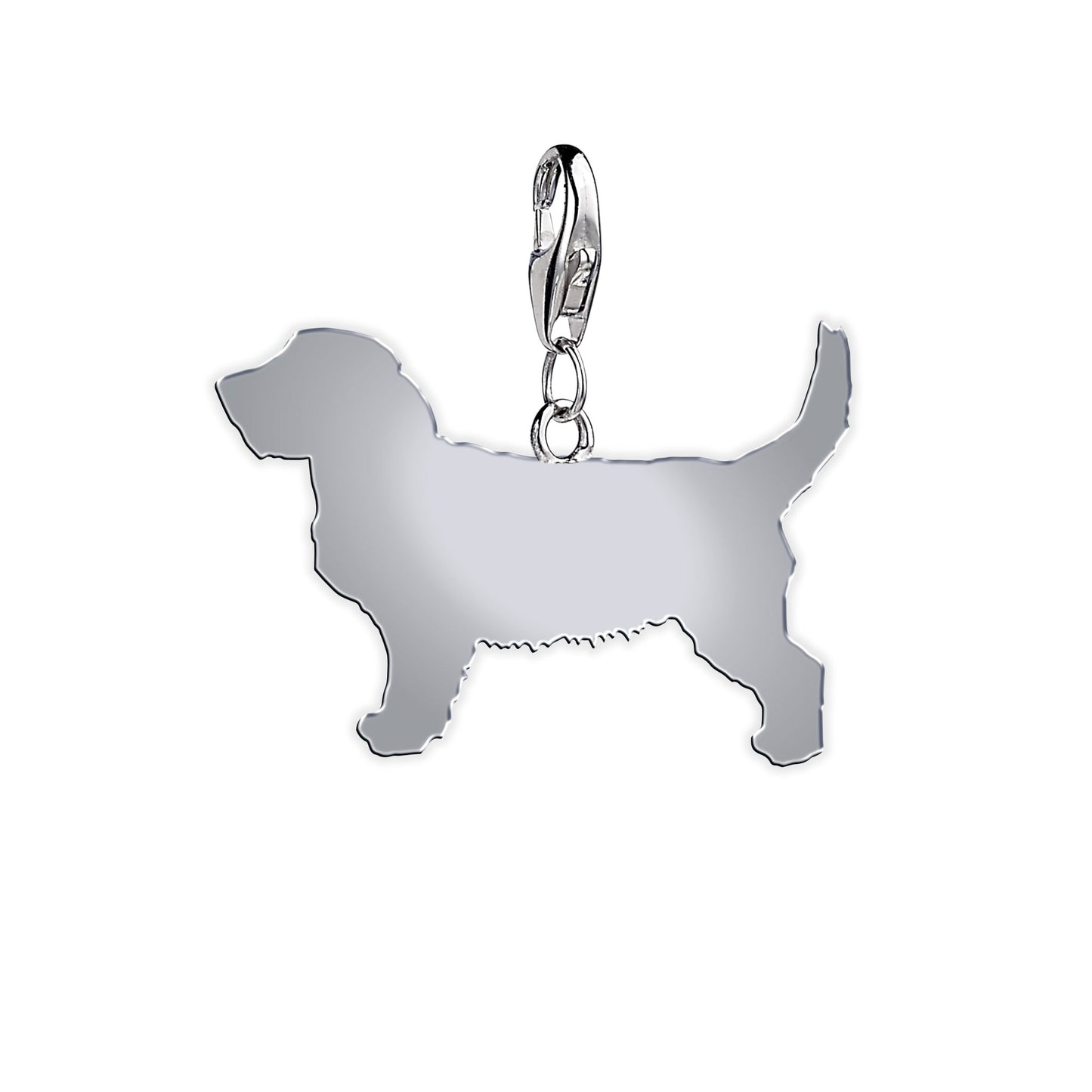 Griffon Fauve De Bretagne Silhouette Silver Charm - MYLEE London