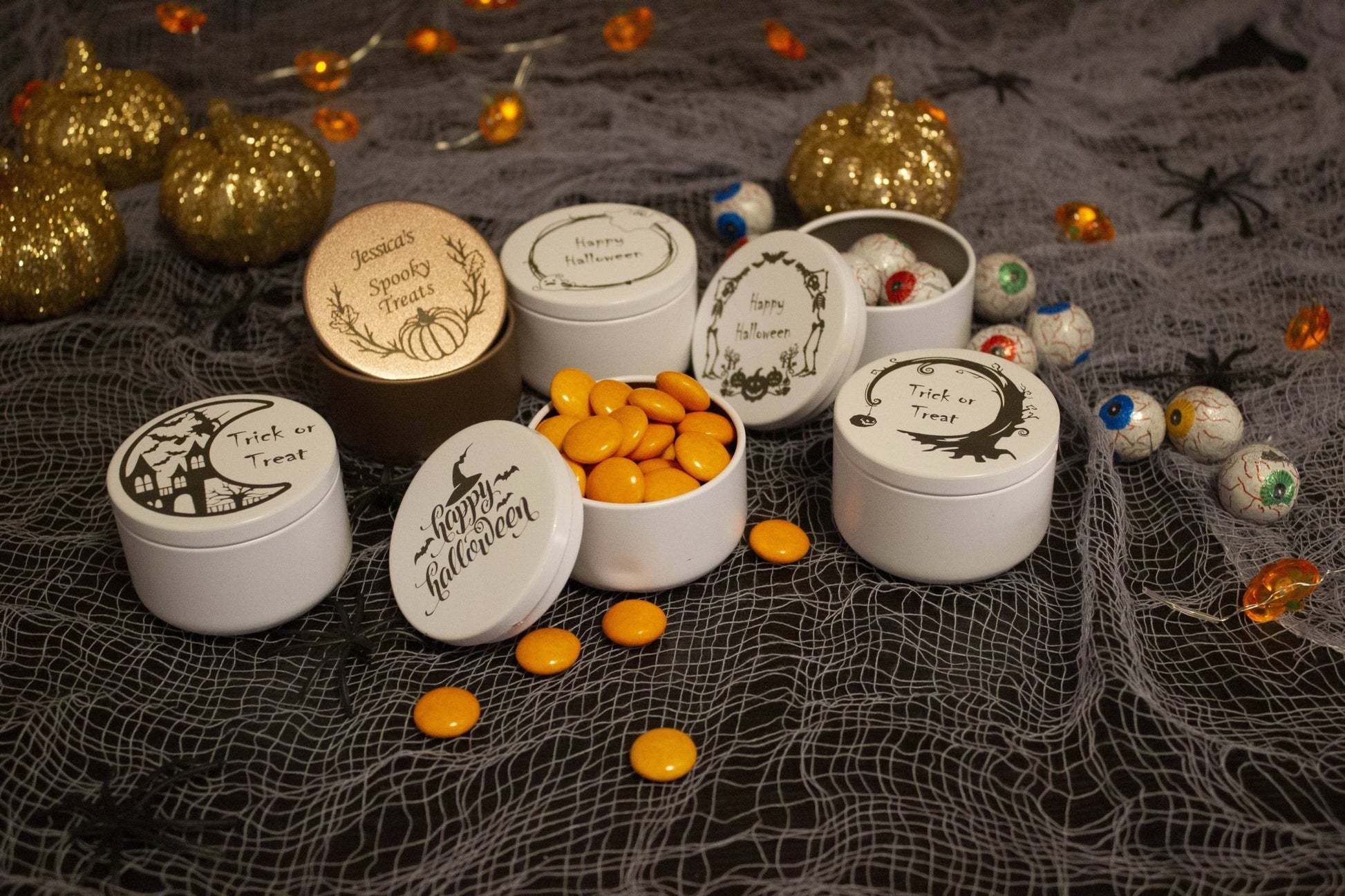 Halloween Personalised Metal Trinket Tins - MYLEE London