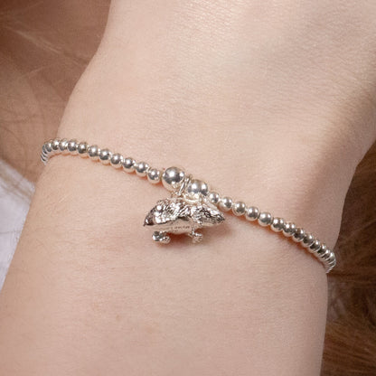 Hamster Silver Ball Bead Bracelet - Personalised - MYLEE London