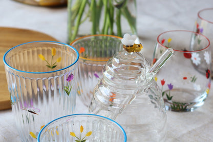 Hand Painted Floral Drinking Glass - MYLEE London
