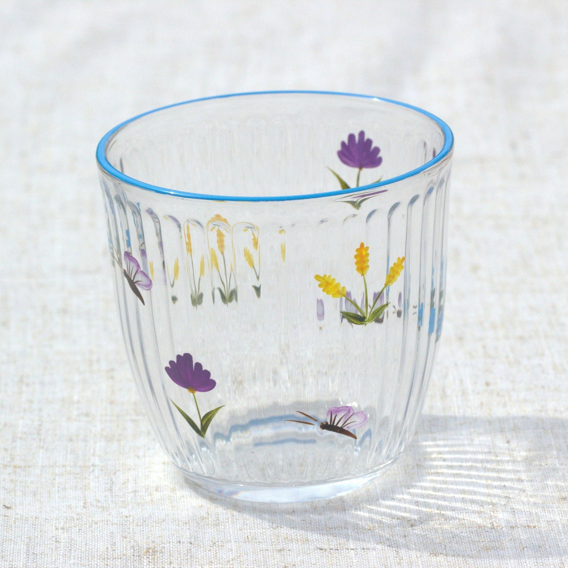 Hand Painted Floral Drinking Glass - MYLEE London