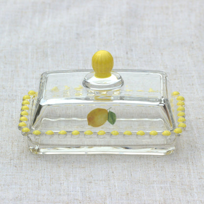 Hand Painted Glass Butter Dish - MYLEE London