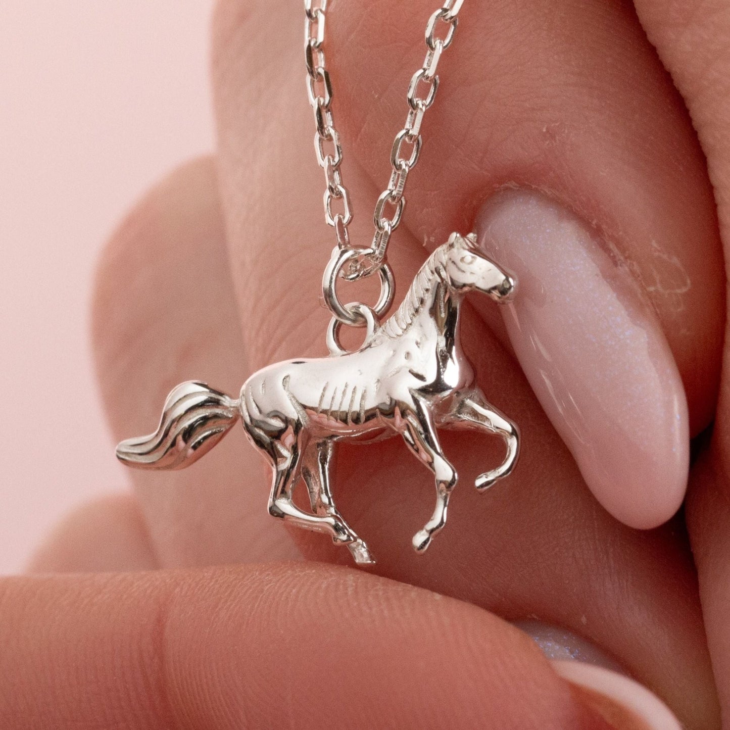Horse Silver Necklace - Personalised - MYLEE London