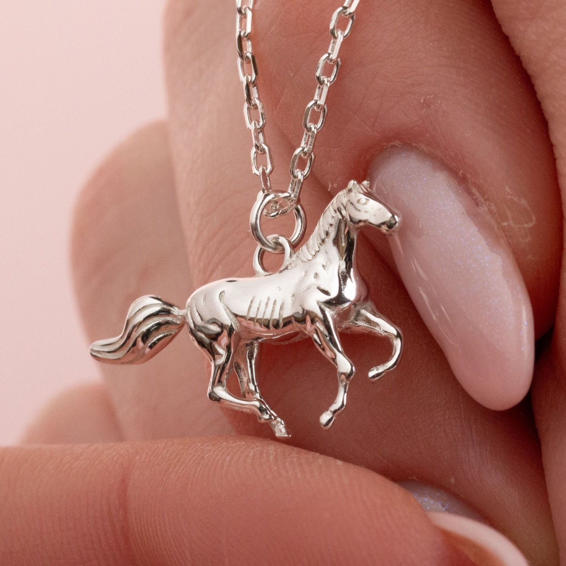 Horse Silver Necklace - Personalised - MYLEE London