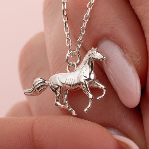 Sterling silver horse necklace