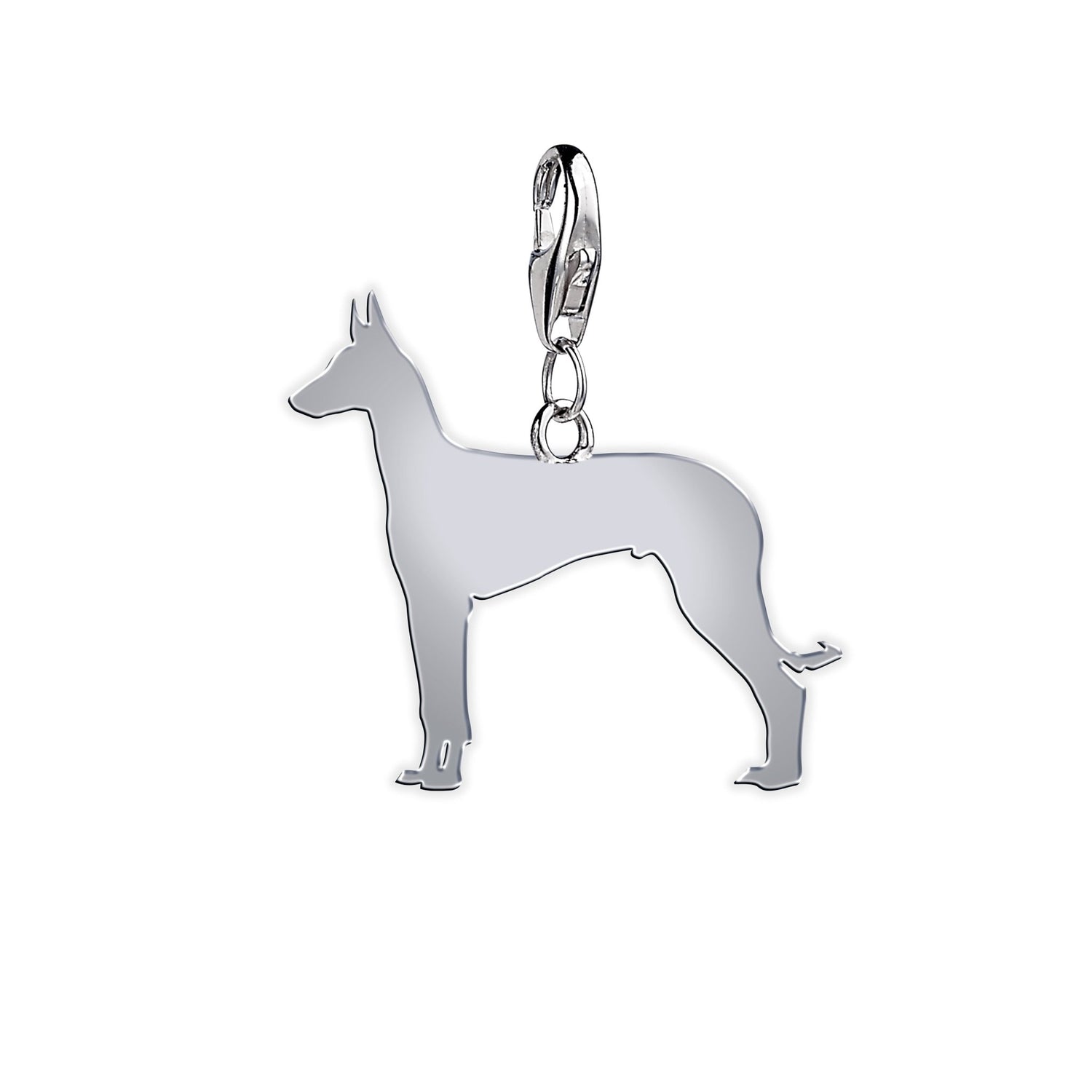 Ibizan Hound Silhouette Silver Charm - MYLEE London