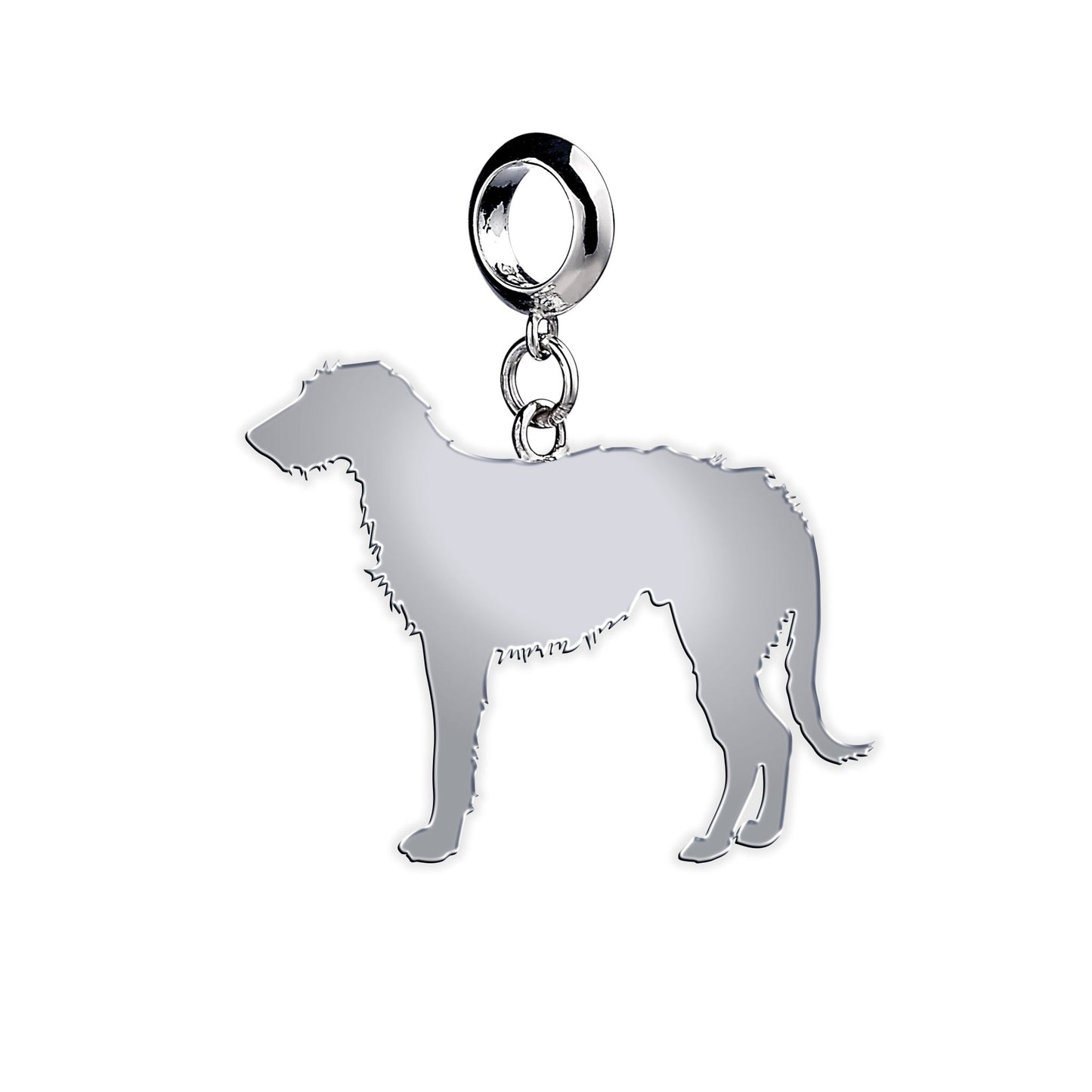 Irish Wolfhound Silhouette Silver Charm - MYLEE London