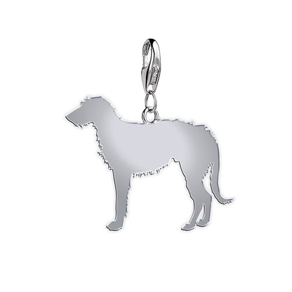 Irish Wolfhound Silhouette Silver Charm - MYLEE London