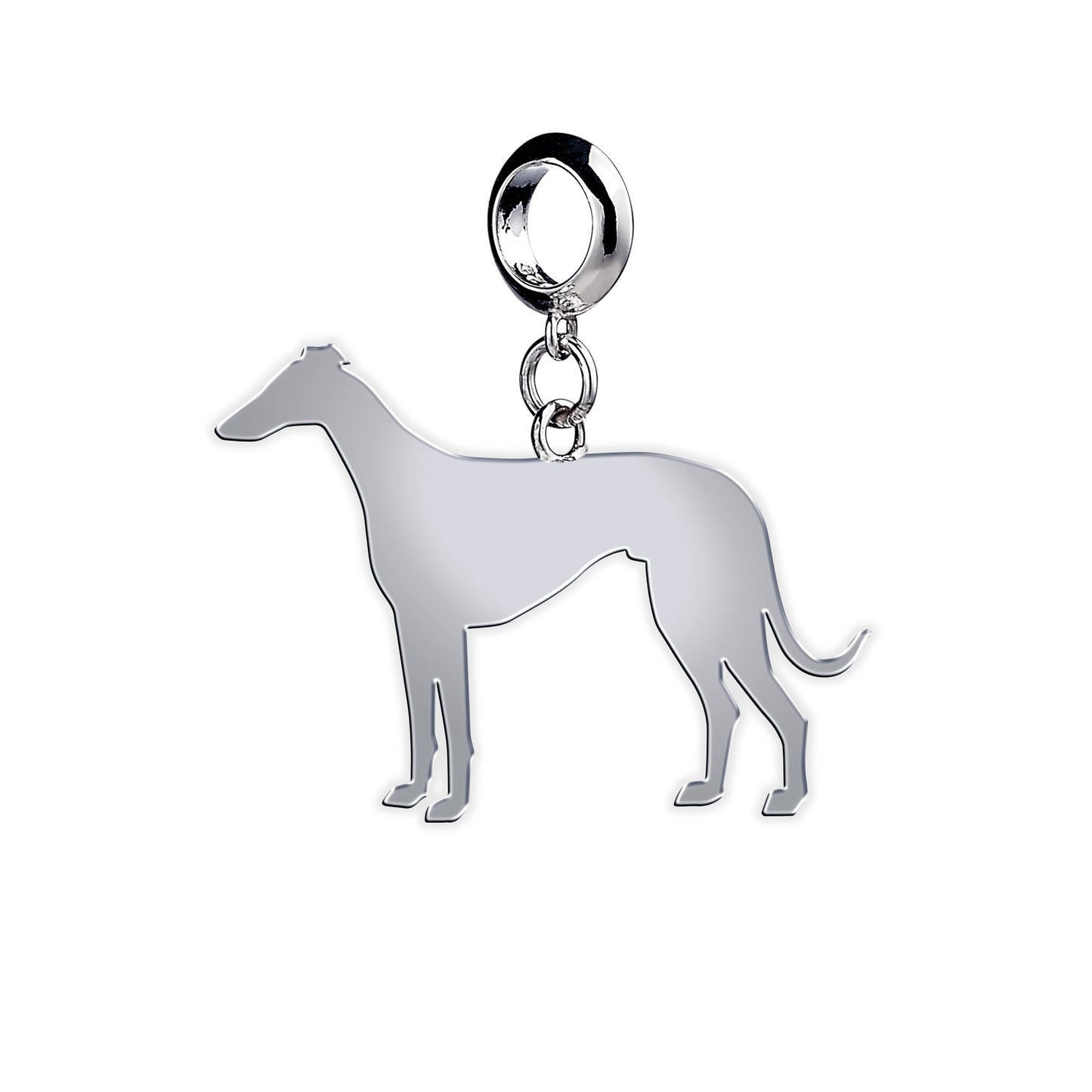 Italian Greyhound Silhouette Silver Charm - MYLEE London