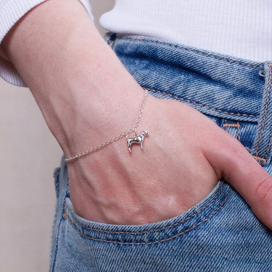 Jack Russell Chain Bracelet - Personalised - Sterling Silver - MYLEE London