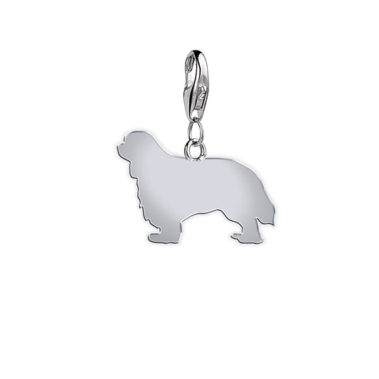 King Charles Spaniel Silhouette Silver Charm - MYLEE London