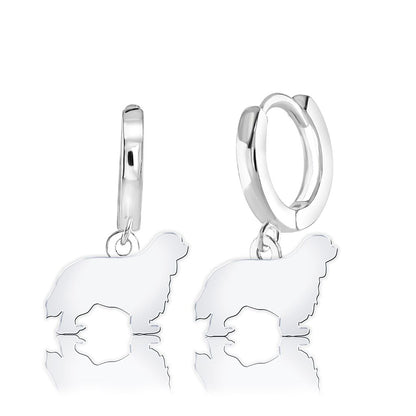King Charles Spaniel Silhouette Silver Earrings - MYLEE London