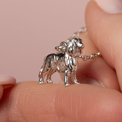 King Charles Spaniel Silver Necklace - Personalised - MYLEE London