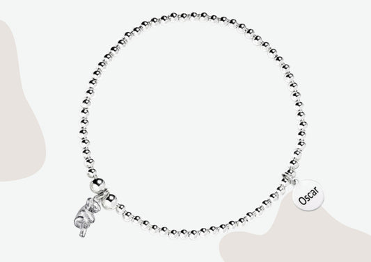 Koala Silver Ball Bead Bracelet - Personalised - MYLEE London