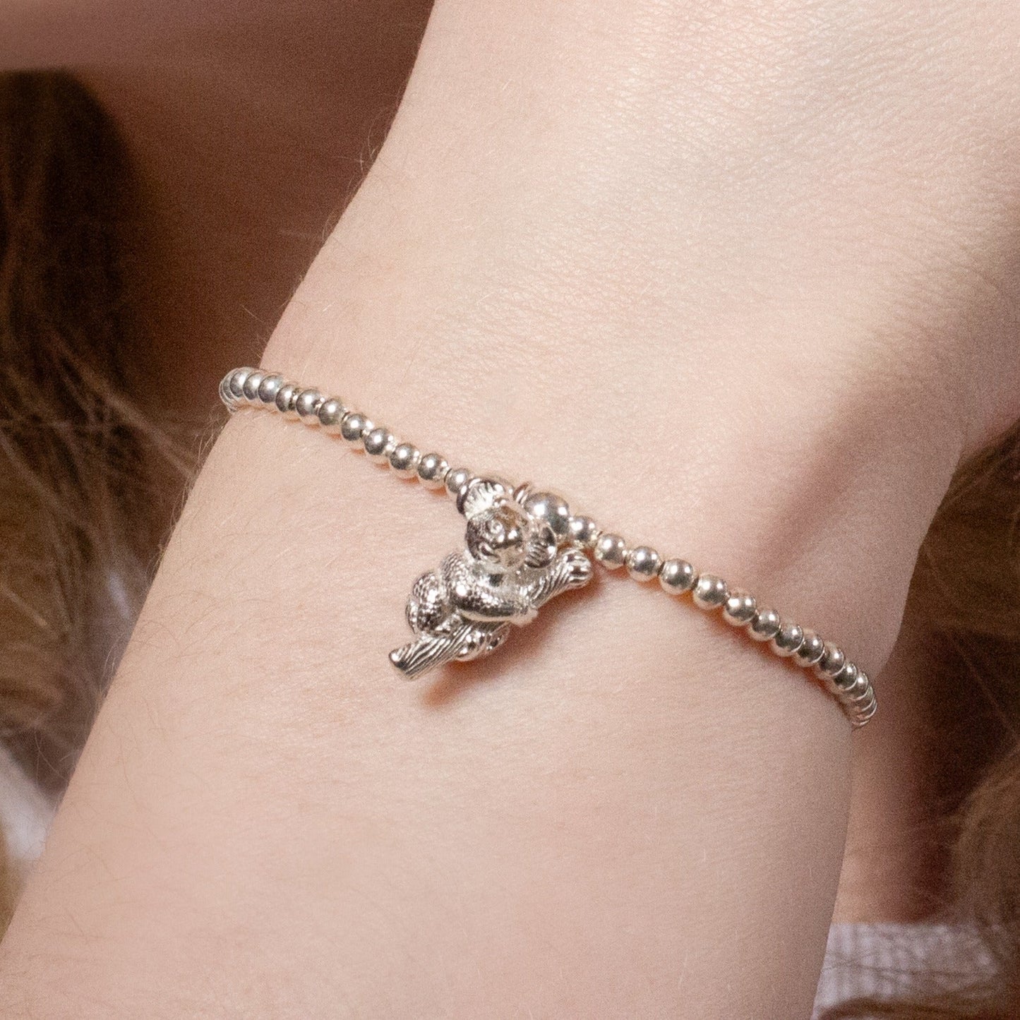 Koala Silver Ball Bead Bracelet - Personalised - MYLEE London