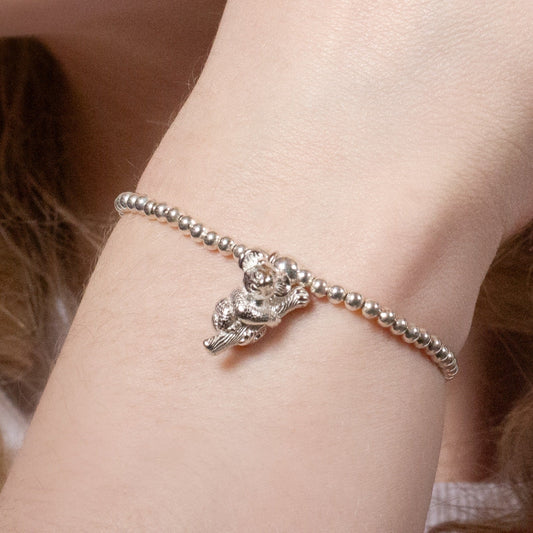 Koala Silver Ball Bead Bracelet - Personalised - MYLEE London