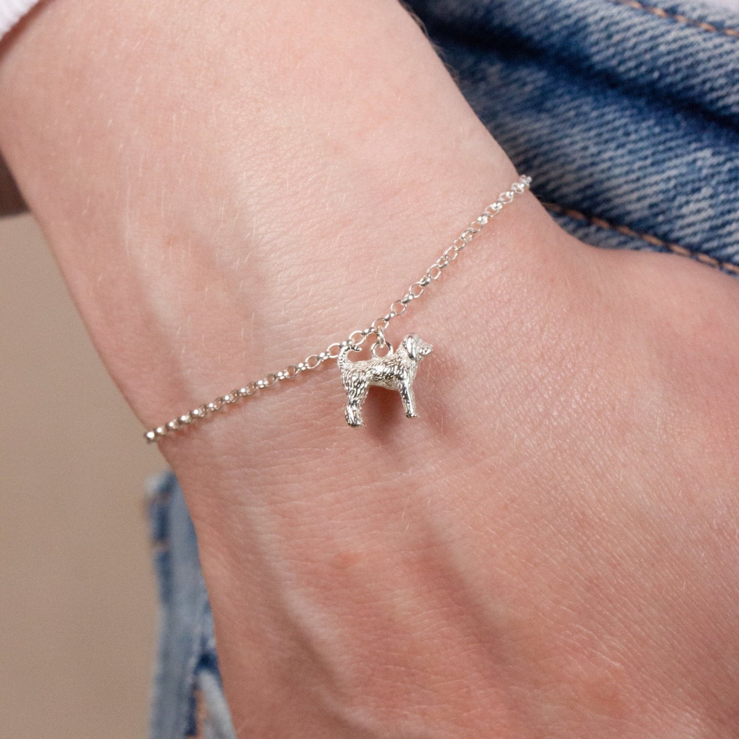 Labradoodle Chain Bracelet - Personalised - Sterling Silver - MYLEE London