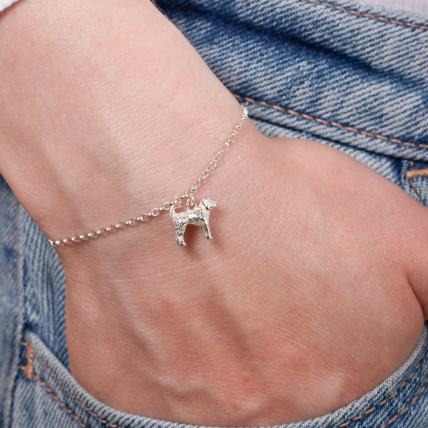 Labradoodle Chain Bracelet - Personalised - Sterling Silver - MYLEE London