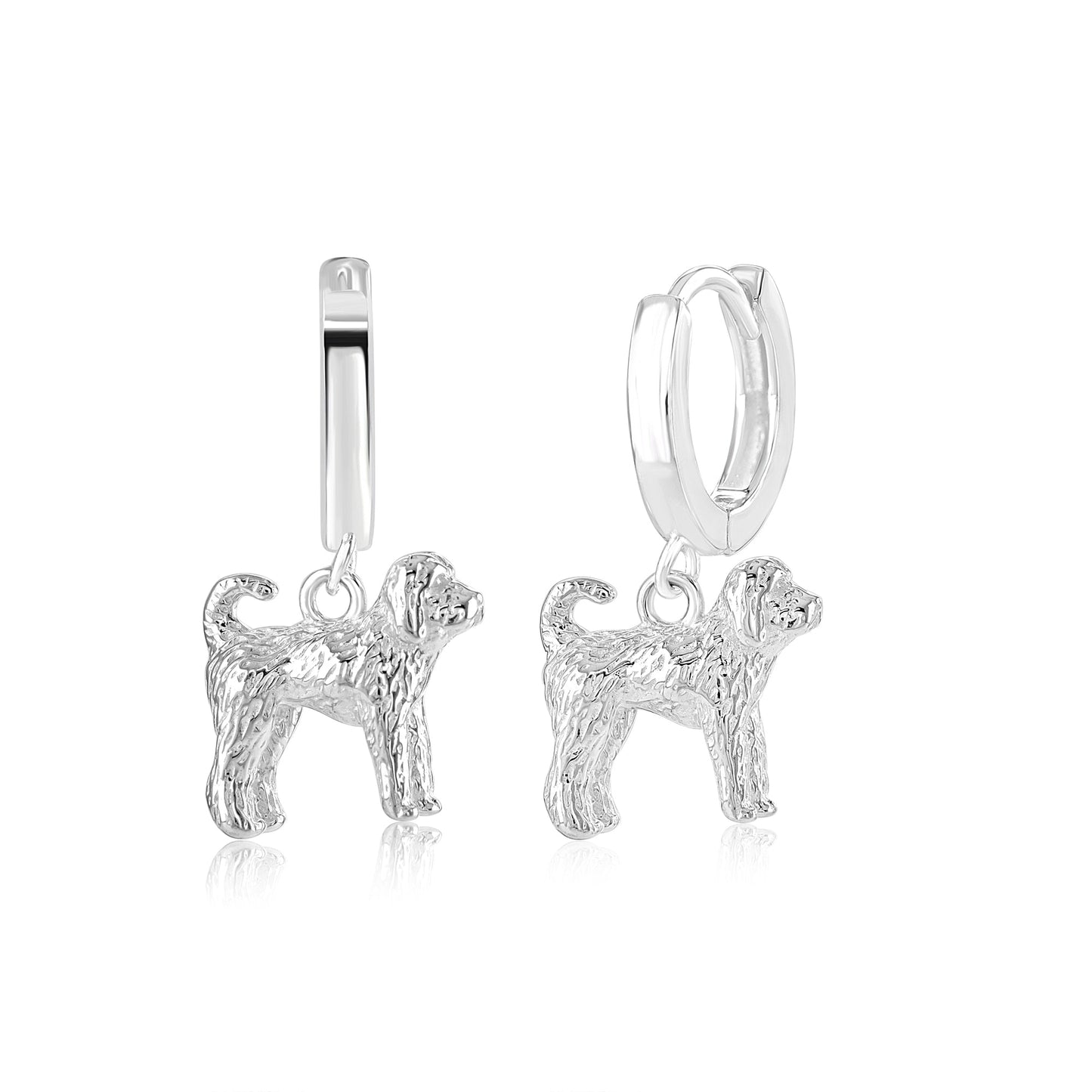 Labradoodle Silver Earrings - MYLEE London