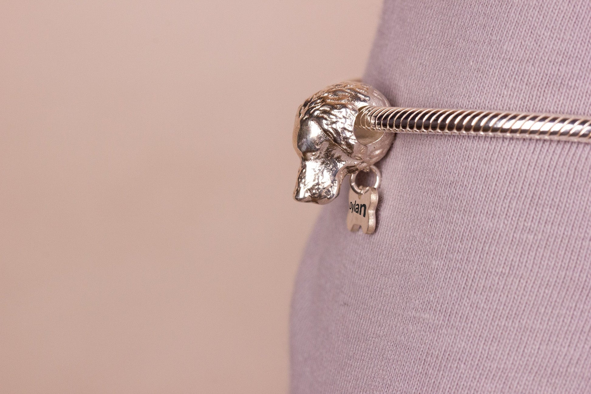 Labrador Head Silver Charm Bead - Personalised - MYLEE London