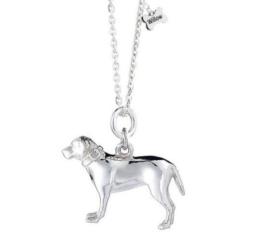 Labrador Silver Necklace - Personalised - MYLEE London