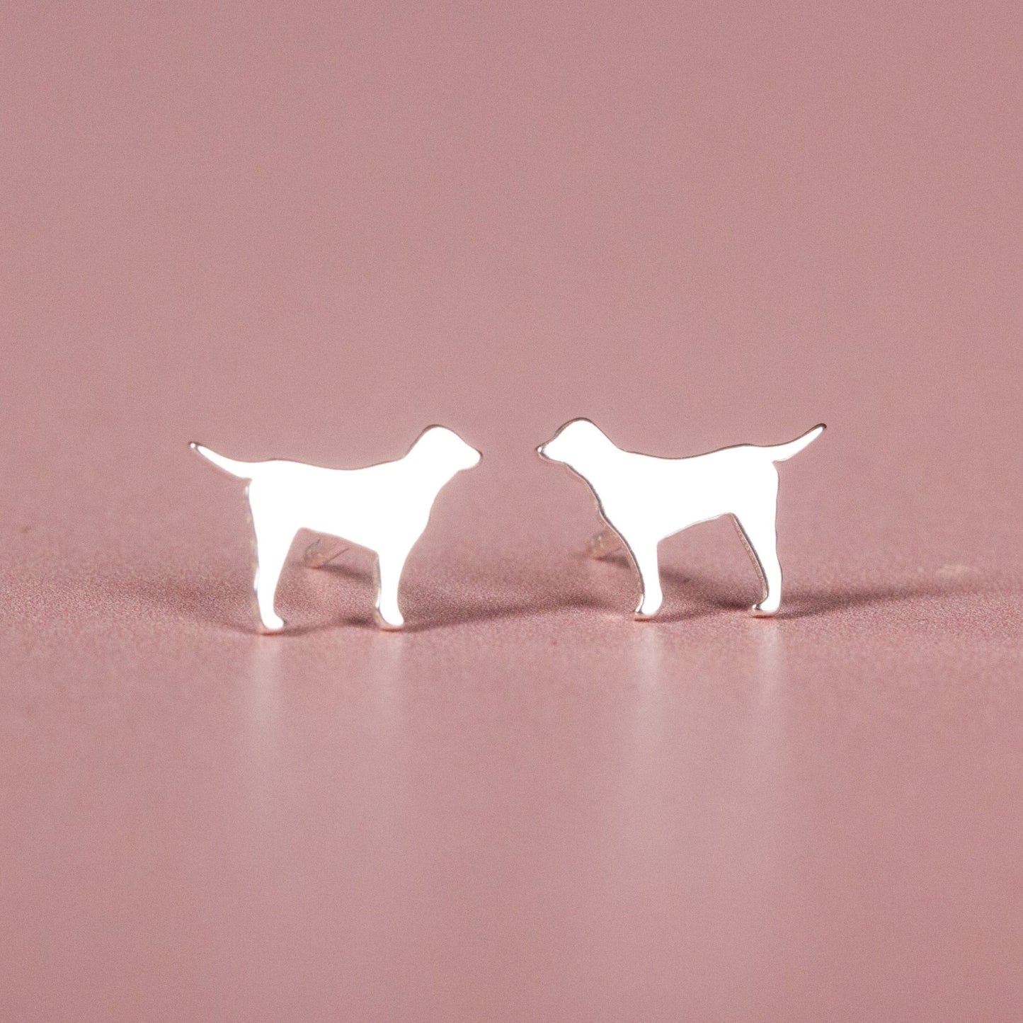 Labrador Silver Stud Earrings - MYLEE London